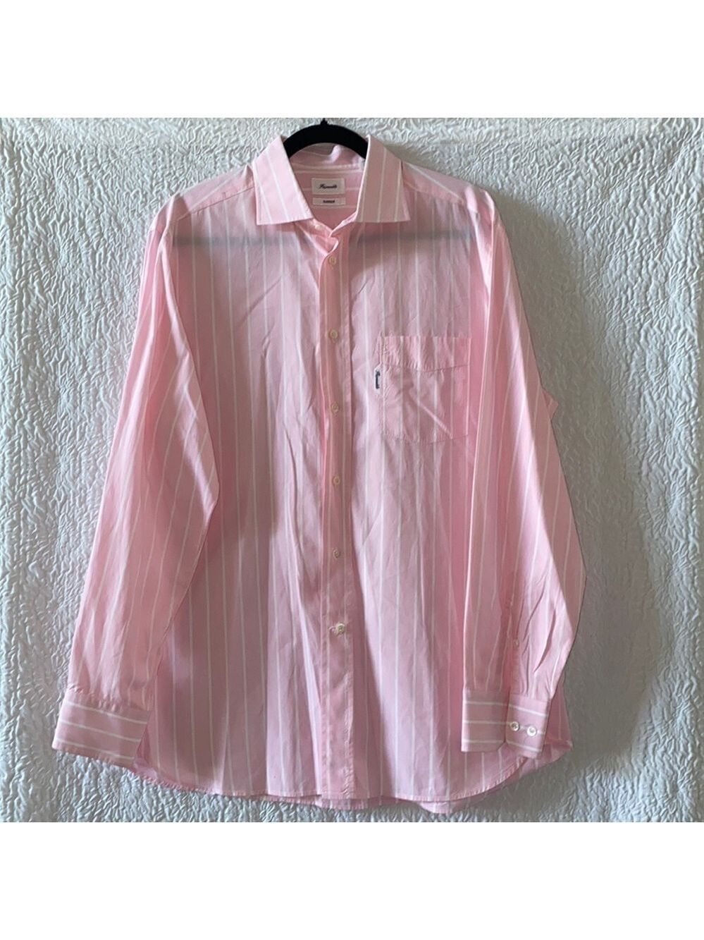 FACONNABLE Stripe Poplin Long Sleeve Button Down Casual Dress Shirt